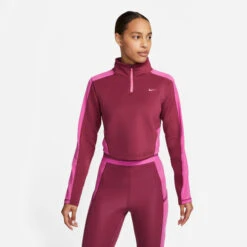 Nike Dri-Fit Half-Zip Long Sleeve Women -Sports Tennis Gear 56707000 13